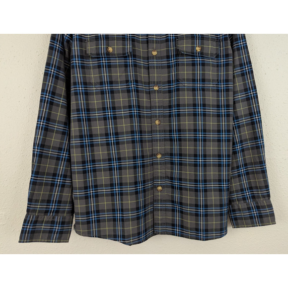 New Alesbury sz M regular Plaid Shirt gray multi color print ls bts 0440 - Picture 3 of 6